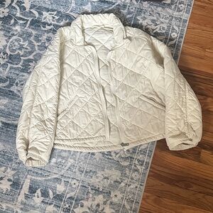 Elegant Cream Quilted Puffer Jacket